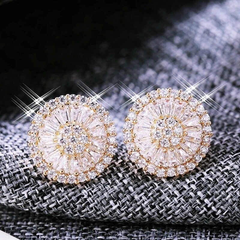 Swarovski crystal round stud earrings silver online