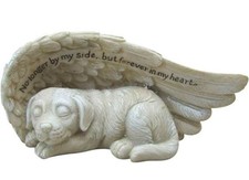 Pet Memorial Gravestones for Dog with Angel Wings Tombstone Garden Statue NEW
