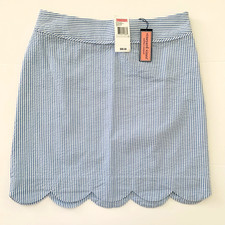 NWT Vineyard Vines Seersucker Stripe Scalloped Margo Mini Skirt 0 Cotton Preppy