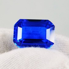 7.10 Ct Natural Rare Lustrous Blue Tanzanite Certified Emerald  Loose Gemstone