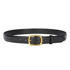 Genuine Unisex leather Waist Belt Punk Jeans Coats Waistband Gold Pin Buckle