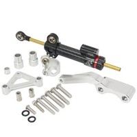 Eurowagens Motorrad Verstellbarer LenkungsdäMpfer Montagehalter Silber Halter
