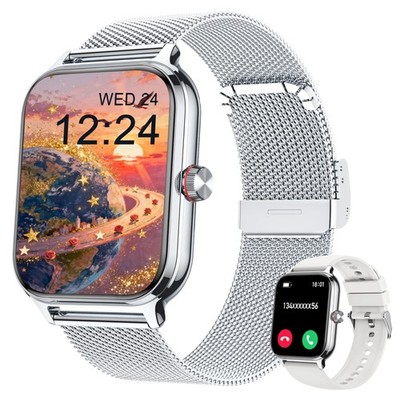 Smart Watch for Women & Men, 2026 New 1.96'' Reloj Inteligente Para Silver