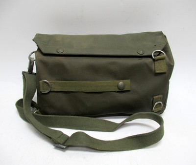 Swiss Vinyl Rubberized Gas Mask Bag Pouch O.D. Green Military Buttiker 76