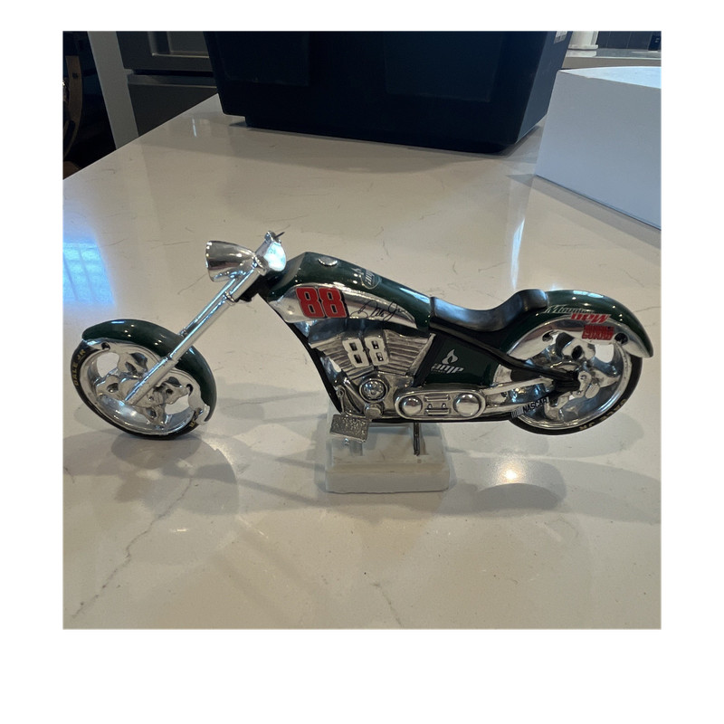 Dale Jr #88 custom chopper Harley Davidson with Display Stand Mtn Dew.