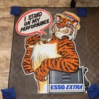 Vintage Esso Tiger Sign 35”x41” I Stand On My Performance” Large Plastic Gas Oil