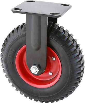 Fixed Heavy Duty Industrial Wheel Caster with Rubber Knobby - 500Lbs Capacity