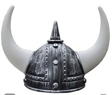 Horned Viking Helmet Costume Hat Adult Size Plastic Berserker Warrior LARP