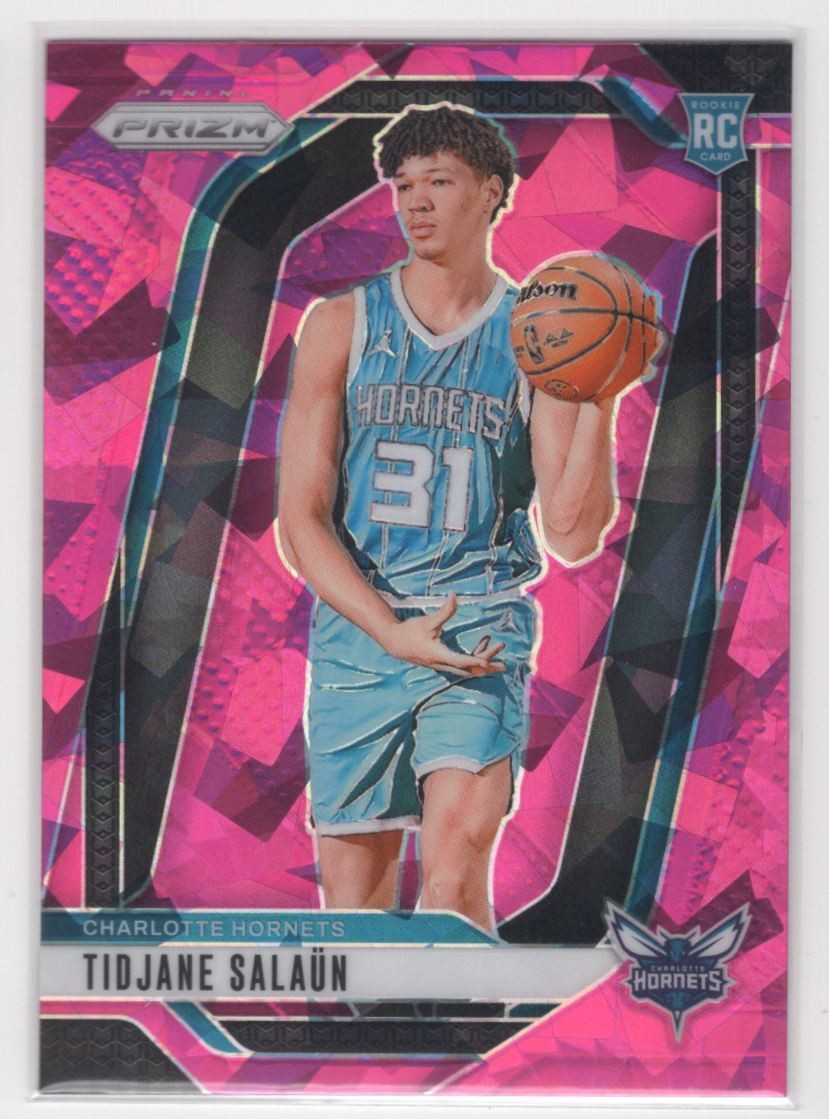 #262 Tidjane Salaun 2024-25 Panini Prizm Pink Ice * RC Charlotte Hornets