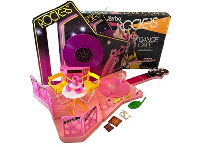 Vintage 1986 Barbie and the Rockers Dance Cafe INCOMPLETE MANY ACCESSORIES - BOX