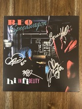 ‘REO Speedwagon’ Band Signed Vinyl Album ‘High Infidelity’ Kevin Cronin +3