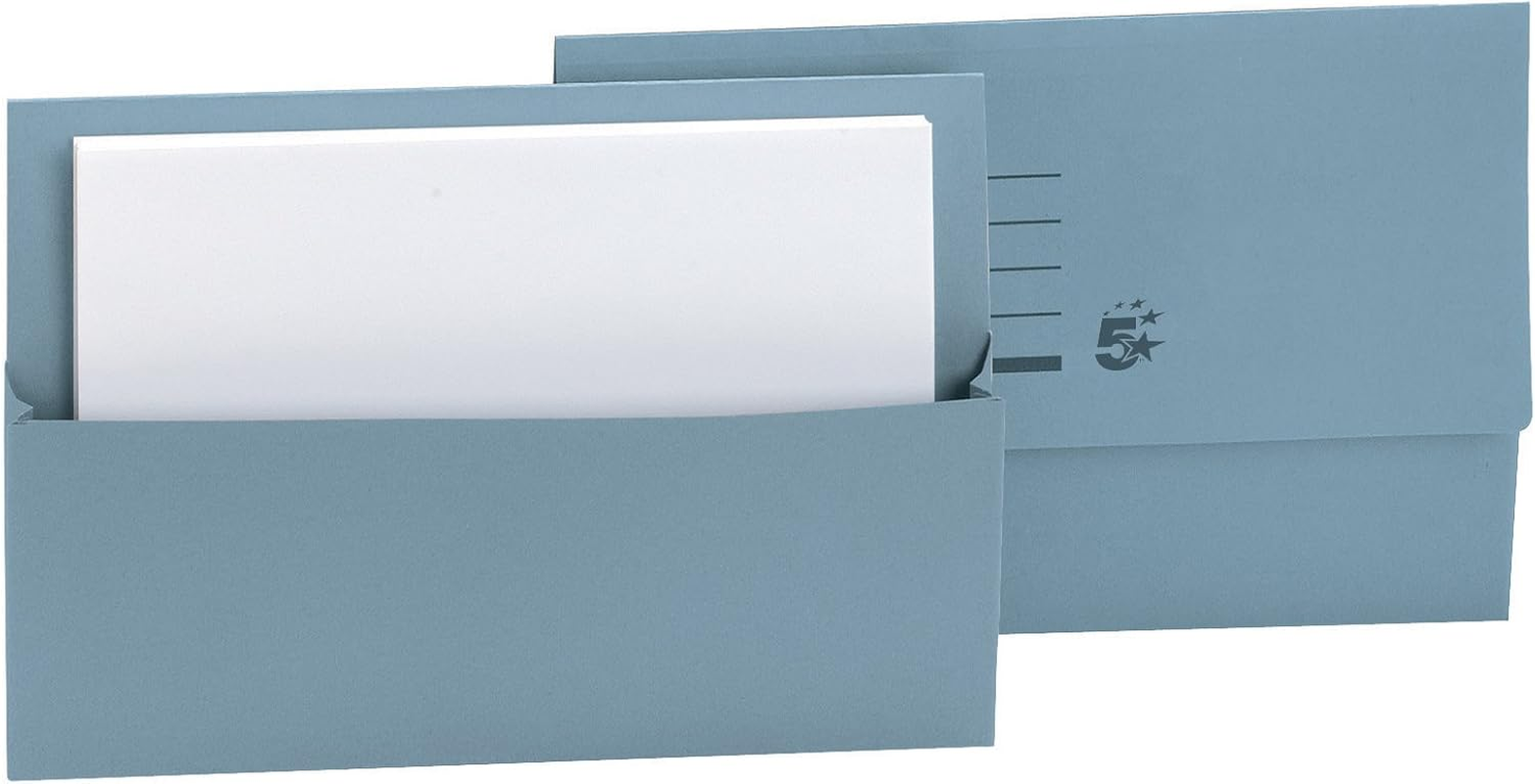 Office Document Wallet Half Flap 250Gsm Capacity 32Mm Foolscap Blue [Pac