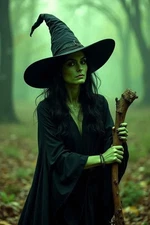 NEW Postcard Premium Custom Design Wicked Witch Green Halloween fall