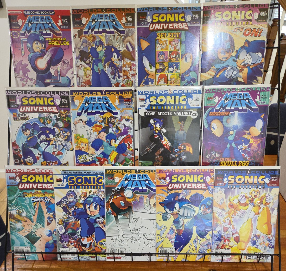 Sonic Mega Man Worlds Collide prelude #0 1 - 1 2 comic set NM/NM- first print