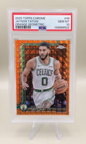 2025-26 Topps Chrome Jayson Tatum Orange Geometric /25 PSA 10 Rare Celtics 🔥