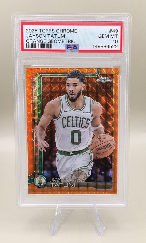 2025-26 Topps Chrome Jayson Tatum Orange Geometric /25 PSA 10 Rare Celtics 🔥