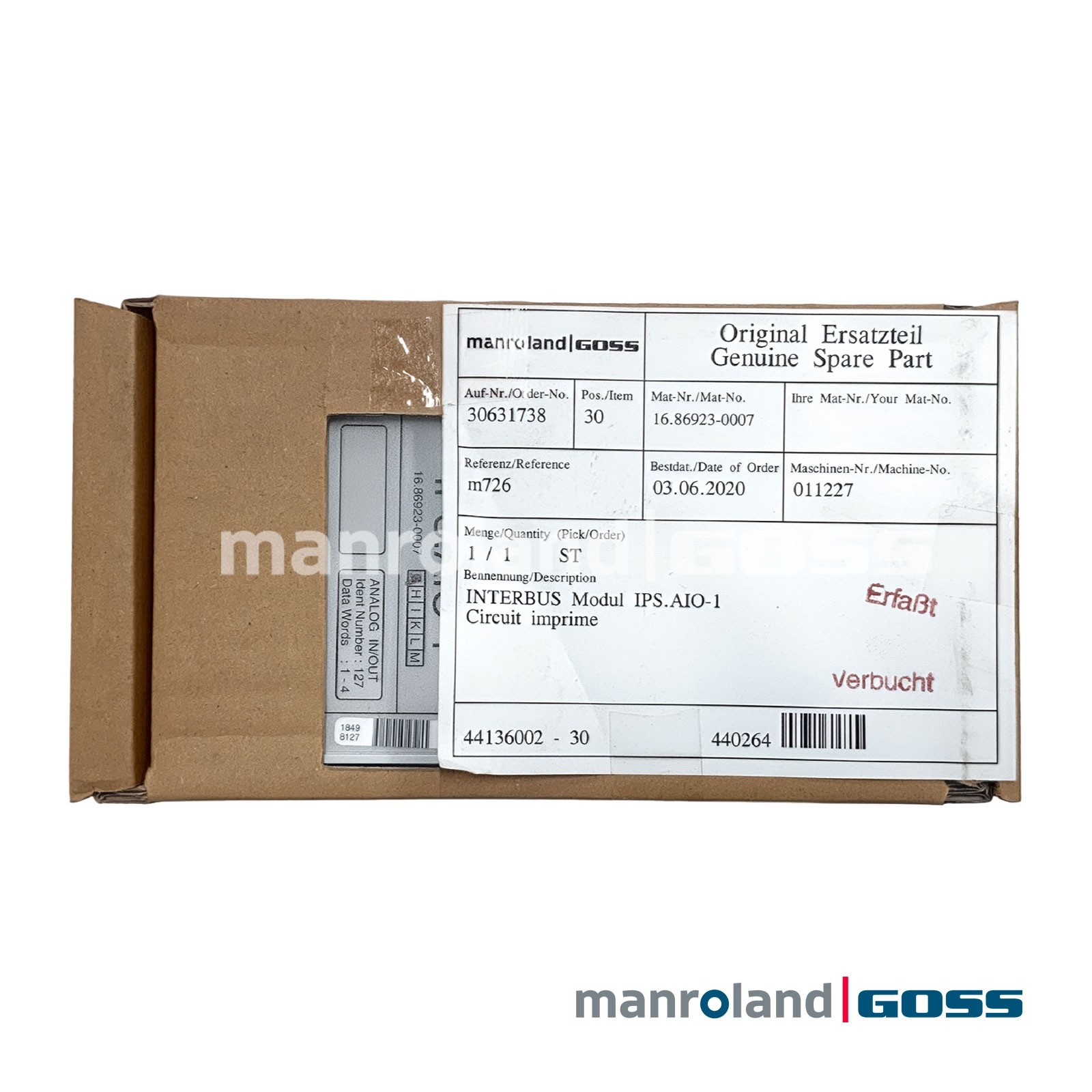 Manroland IPS.AIO-1 Carte Analogique Interbus - Performance et Précision