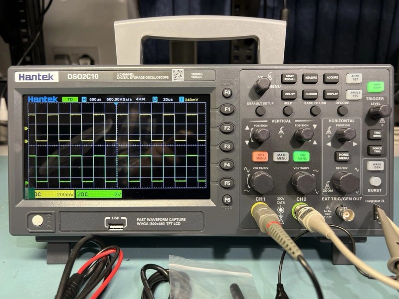 Restock Hantek Oscilloscope DSO2C10 100MHz 2 Ch. Colour USB with UK Calibration