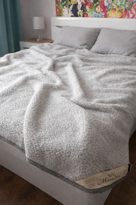 Premium Merino Woolmark Schafschurwolle  Wolldecke aus Merinowolle Tagesdecke GR