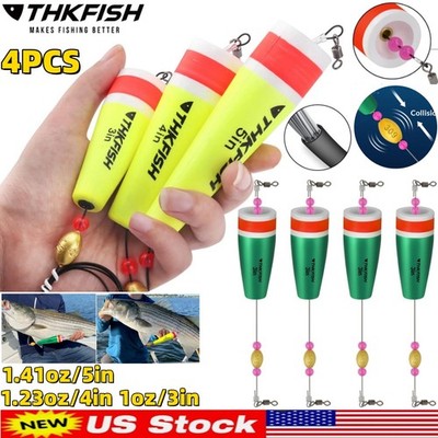 4PCS 3/4/5IN Fishing Bobbers Popping Cork Weighted Fishing Floats Fishing Corks 