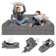 Modular kids play couch 10pcs convertible sofa  toddler with diy foam pieces