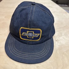 Vintage 70s 80s Chevrolet Chevy Patch USA Denim Foam Paded Trucker Snapback Hat