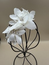 Maritzas Bridal Veils Floral Hair Clip Ivory Crystal Wedding Bridal Style 1161