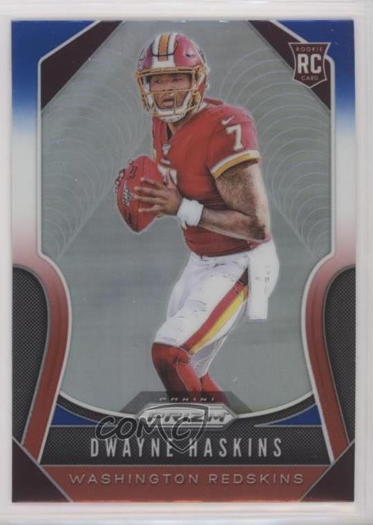 2019 Panini Prizm Rookies Red White & Blue Prizm Dwayne Haskins #303 0x1