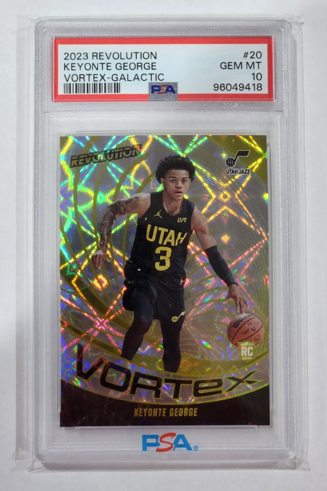2023-24 Revolution Keyonte George Vortex Galactic SSP Case Hit PSA 10 Rookie RC
