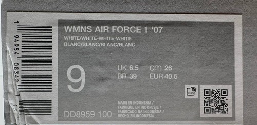 Size 9 - Nike Air Force 1 Low White 2018 DD8959-100 W - Picture 3 of 5