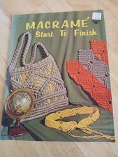 MACRAME Start To Finish Craft Book 23 Page 1971 Vintage U.S.A.