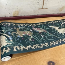 6x Vintage Wallquest Deer Rabbit Dog Bird Wallpaper Boarder Forrest Design TG113