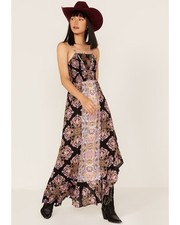 Free People Maxi Dress Womens Small Paisley Asymmetrical Boho $118 *See Descrip*