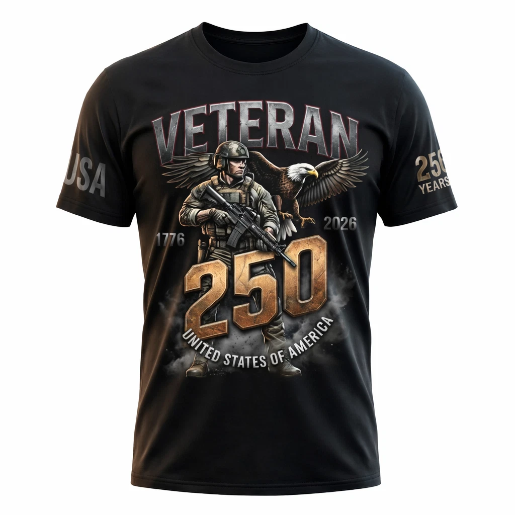 Veteran USA 250 Years, Honor and Sacrifice All Over Shirt