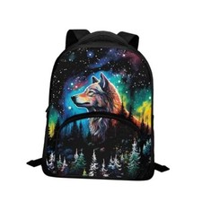 Toddler Backpack for Boys Kids School Bookbag for Preschool Galaxy Forest Wolf