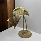 Brass Crane Egret Heron Stork Bird Statue Figurine 7" Tall Russ Co Made In Korea — photo 3