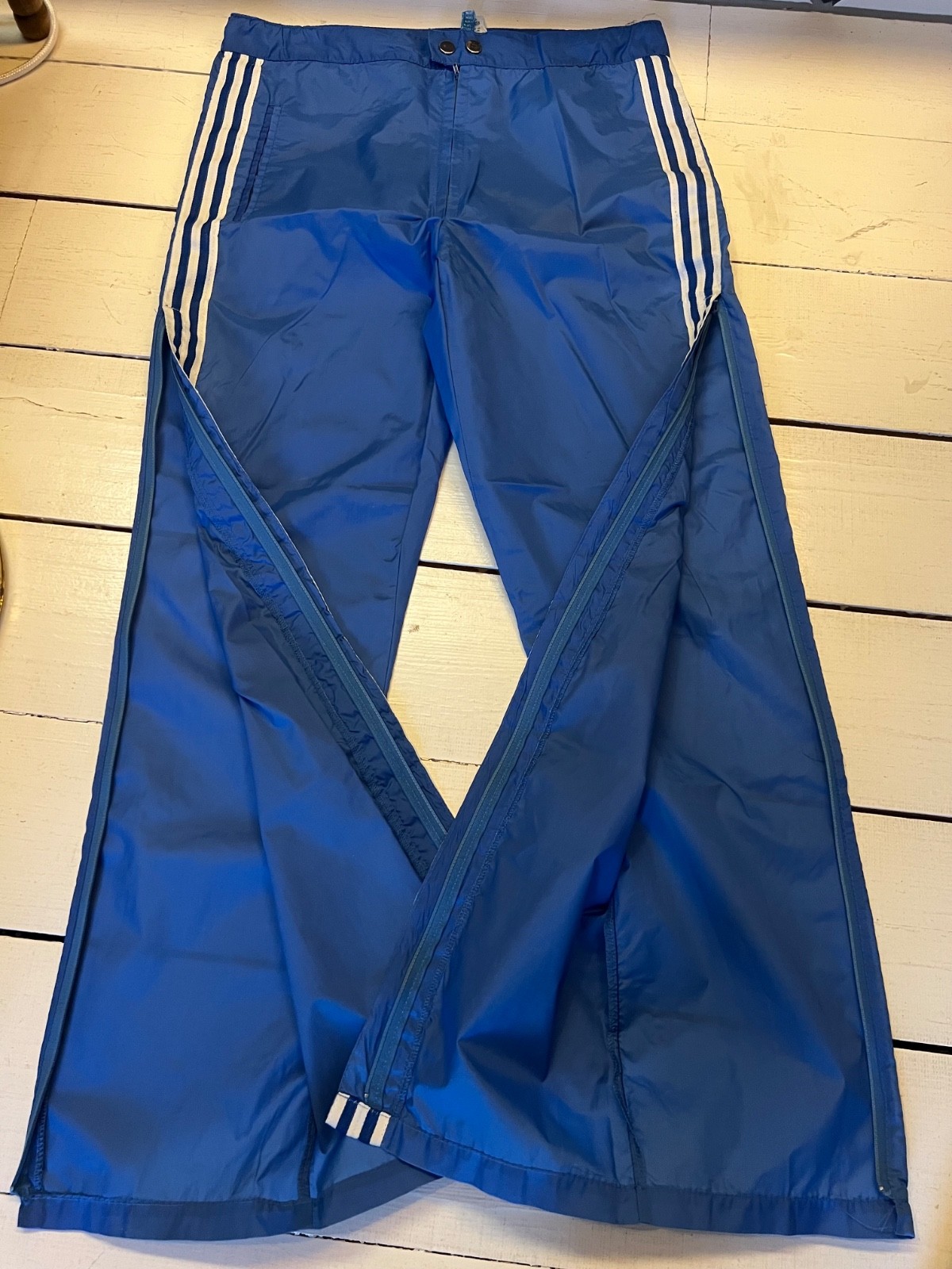 Rare Vintage Adidas Tracksuit Set Blue White Side Zip Warm Up Pants 70s 80s image 3