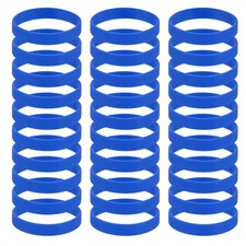 100 Pcs Silicone Bracelets Wristbands, Elastic Blank Sports Bands, Dark Blue