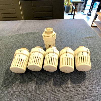 Oventrop Heizkörperthermostatköpfe Uni LH 6er Set weiß Skala 1-5 Drehknopf