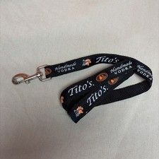 Tito s Handmade Vodka Brand 66" Dog Leash Black Orange Logo Silver Toned Clasp