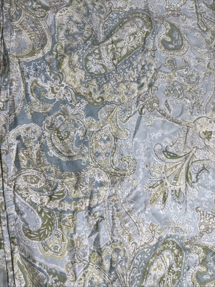 Funda nórdica Pottery Barn Sienna Paisley Full Queen azul/verde 100 % algodón usada en excelente estado Foto 2 de 4