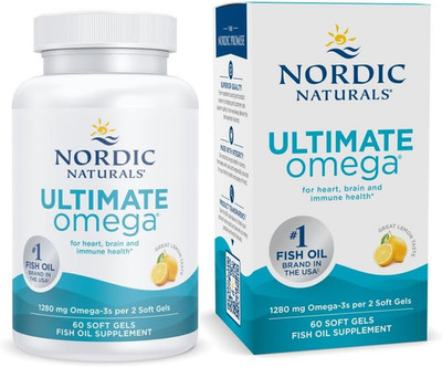 Ultimate Omega, Lemon Flavor - 60 Soft Gels - 1280 Mg Omega-3 - High-Potency Fis