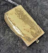 Original Vintage Whiting and Davis Gold Mesh Cigarette Snap Pouch Coin Purse