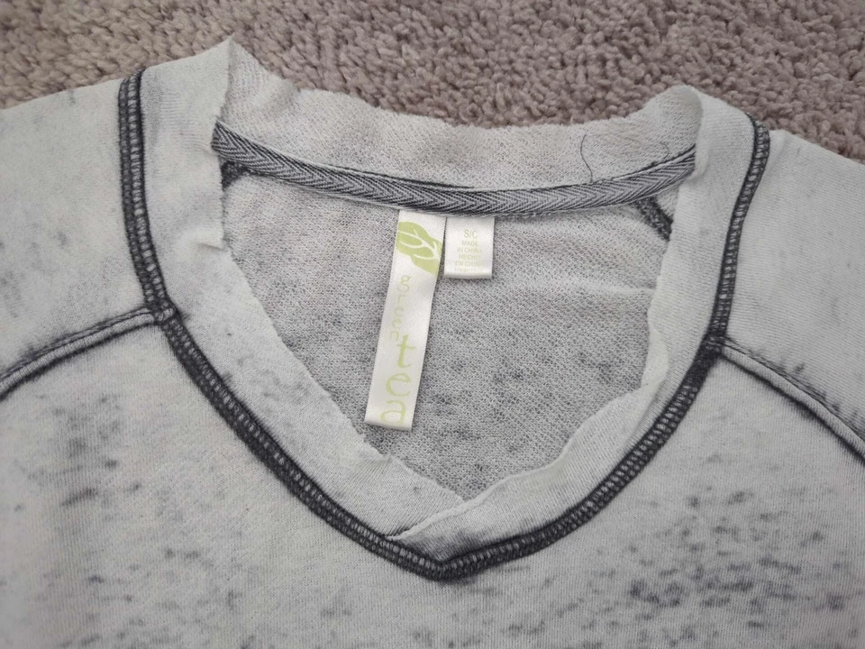 Green Tee Pullover Sweatshirt Womens S Long Sleeve Burnout Wornout Long Sleeve - Image 2 of 4