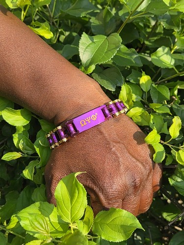 Purple And Gold Omega Psi Phi Bracelet