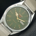 VINTAGE REFURBISHED SEIKO 5 AUTOMATIC 6309A JAPAN MENS GREEN WATCH a442128-1