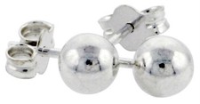 5mm Sterling Silver Ball Stud Earrings New Nickel Free