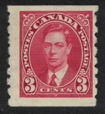 Canada King George VI 3c Coil stamp 1937 MNH SG#370 Sc#240