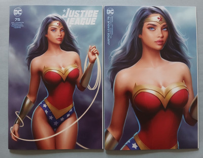 JUSTICE LEAGUE #75 - WILL JACK KRS A & B TRADE VARIANTS - both VF/NM to NM-