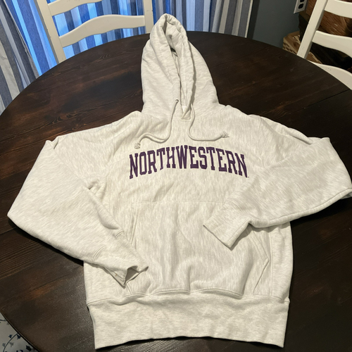 Northwestern University Sweatshirt Hoodie Champion Reverse Weave Size S Grey - Picture 1 of 11